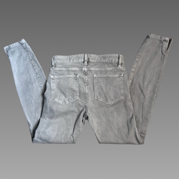 ZARA Gray Corduroy Skinny’s W/ Zipper Ankles Sz 2 - Picture 4 of 6